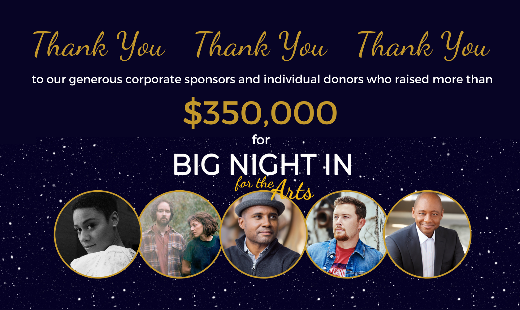 Thank You to our Big Night In Supporters who raised over $350,000