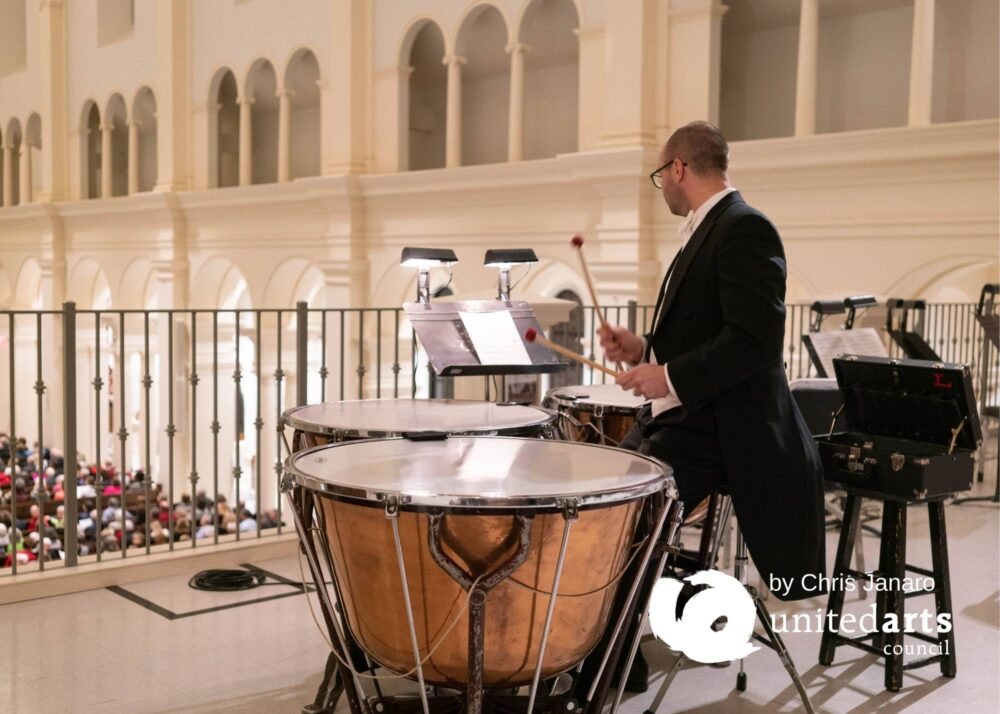 Colin Hartnett, Principal Timpanist of North Carolina Symphony performs “A Winter’s Eve at the Cathedral” Raleigh, January 31, 2020