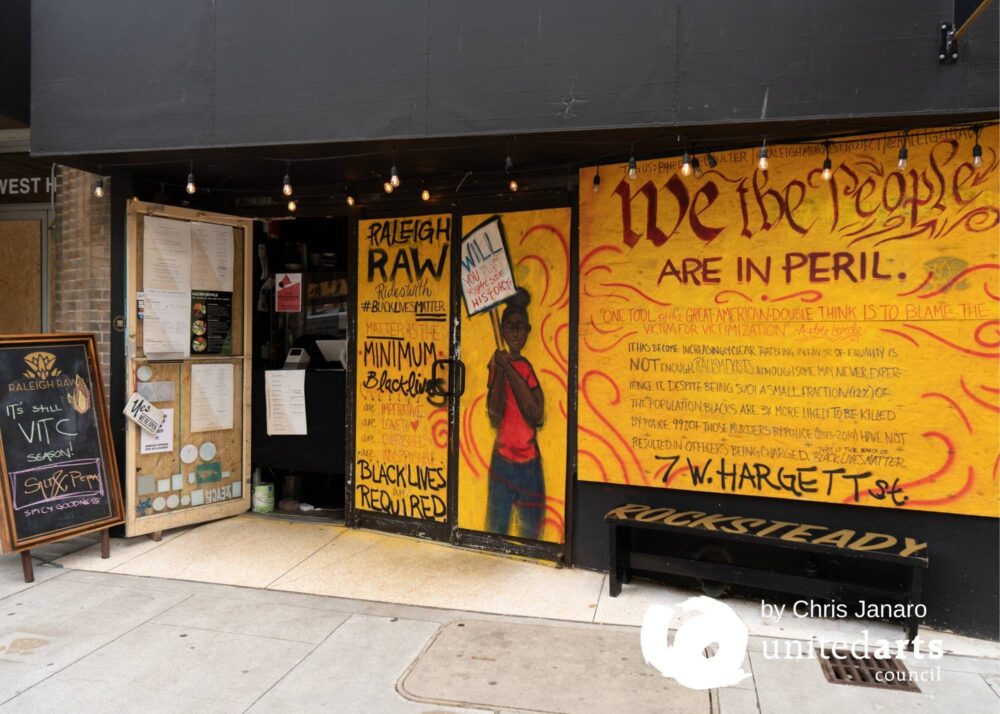 “We the People” Mural by Dare CoulterAt Raleigh Raw Raleigh, June 8, 2020