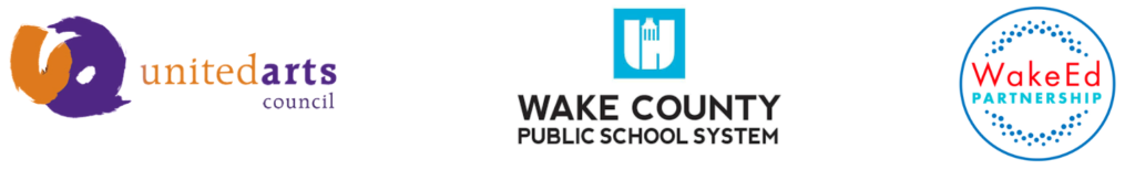 logos: United Arts, WCPSS and WakeEd Partnership